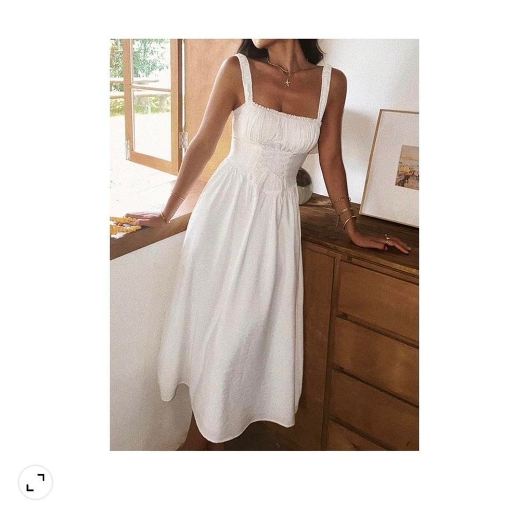 Commense White Coastal Cowgirl Corset Long Dress medium NWT